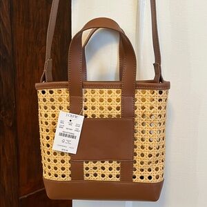 J. Crew Rattan Mini Tote